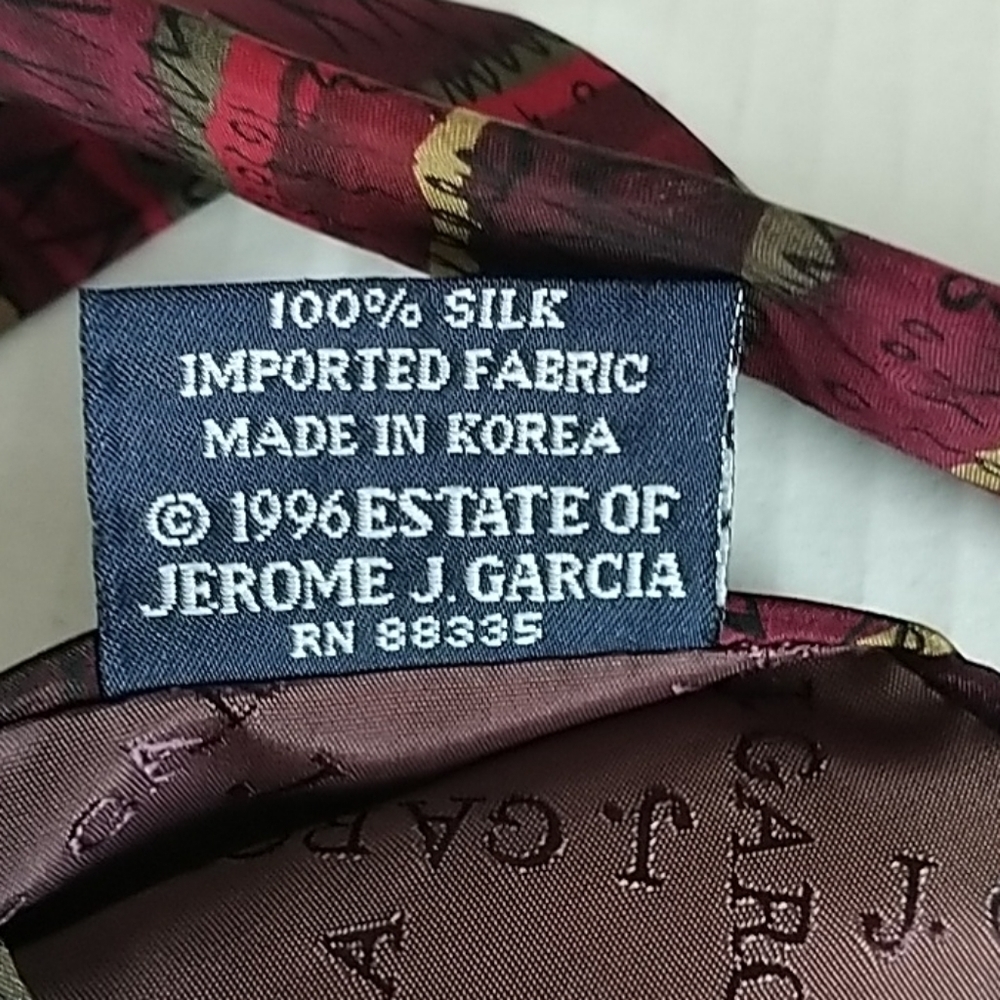 Famous Jerry Garcia Multi Colored Tie 100% Silk Vintage - Picture 6 of 7